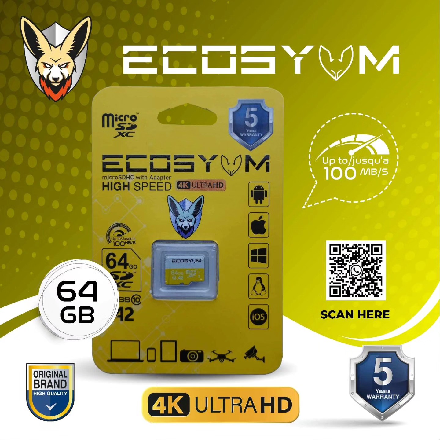 Carte microSD Classe A2 ECOSYUM