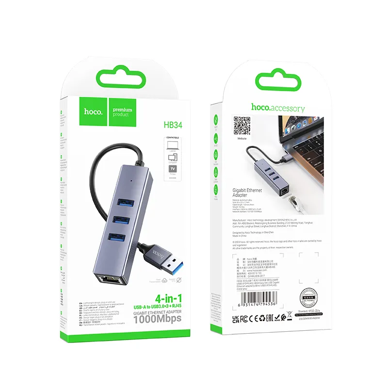 Adaptateur Réseau 4 en 1 HB34 HOCO